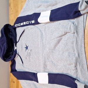 Vintage‎ Dallas Cowboys Hoodie Sweatshirt Signed Y2k Think Lousaka Polite ?? Lg